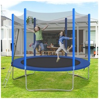 autolock Gartentrampolin Kindertrampolin 10ft verzinktem Stahl Runde Gartentrampolin, mit Treppe Trampolin-Set für den Innen- und Außenbereich