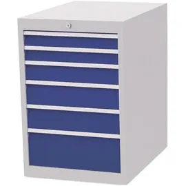 Bedrunka & Hirth Gerätebau GmbH Schubladenschrank H819xB555xT736mm 6Schubl.lichtgrau/signalblau