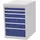 Bedrunka & Hirth Gerätebau GmbH Schubladenschrank H819xB555xT736mm 6Schubl.lichtgrau/signalblau