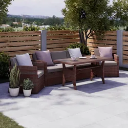 Loungegarnitur Seline Braun Polywood