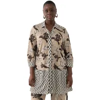Ulla Popken Tunika beige / schwarz / wollweiß L-XL