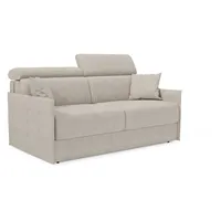 Miryam Schlafsofa Mit Matratze Mit Verstellbaren Kopfstützen Aus Weichem, Fleckenabweisendem Stoff T31 169 Cm Creme