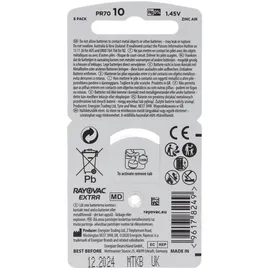Rayovac Extra Advanced 312 H10MF PR70 6 St