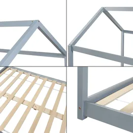 [en.casa] Kinderbett Cerro Hausbett 120 x 200 cm grau grau