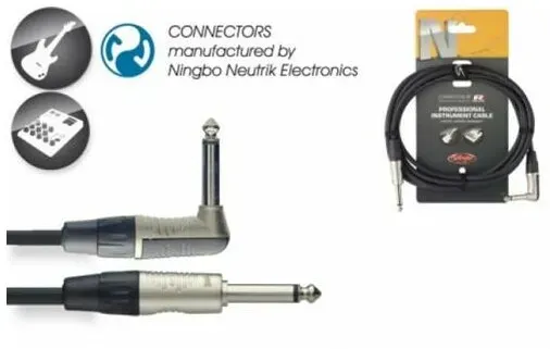 STAGG NGC6PLR Instrumentenkabel 6m Klinke/Winkel-Klinke