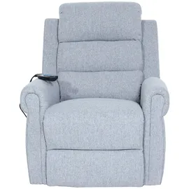 Mendler Fernsehsessel HWC-K63, Relaxsessel Sessel, Liegefunktion Aufstehhilfe Massage Heizfunktion, Stoff/Textil ~ hellgrau