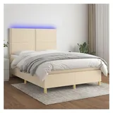 vidaXL Boxspringbett 140 x 200 cm Creme