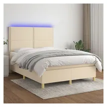 vidaXL Boxspringbett 140 x 200 cm Creme