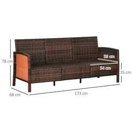 Outsunny 173 x 78 x 68 cm Braun
