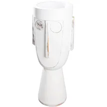 Gilde Übertopf XXL Gesicht "Face" 45 x 40 x 106 cm Weiß