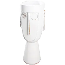 Gilde Übertopf XXL Gesicht "Face" 45 x 40 x 106 cm Weiß