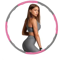 VENTON Hula Hoop Reifen Erwachsene -Gymnastikreifen zum,Massage,Fitness,Sport,Bauchformung- 6,8 Segmente Abnehmbarer Hoola Hoop- Hullahub Reifen zum abnehmen-Einstellbar B grau rosa Einheitsgröße