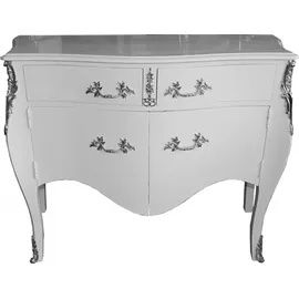 Casa Padrino Kinderkommode Barock 140 cm Massivholz hochglänzend weiß
