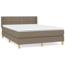 vidaXL Boxspringbett 140 x 200 cm Taupe