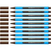 Schneider 152207 Slider Edge XB Kugelschreiber (Strichstärke: XB, dokumentenecht, Dreikant-Stift) 10er Packung braun