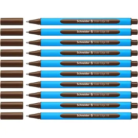 Schneider 152207 Slider Edge XB Kugelschreiber (Strichstärke: XB, dokumentenecht, Dreikant-Stift) 10er Packung braun