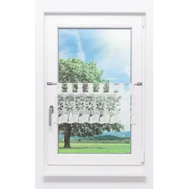 PLAUENER SPITZE Scheibengardine Blüte (Bx H) 88cm * 32cm weiß