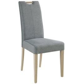 Standard Furniture Polsterstuhl SAVONA, Grau - Braun - Webstoff - Eiche Sonoma lackiert - mit Griff am Rücken