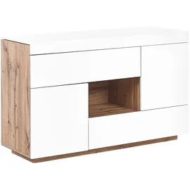 Beliani Sideboard 2 in 1 120 x 75 x 60 cm Weiß / Braun