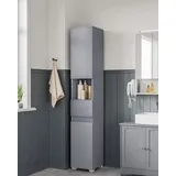 VASAGLE Badezimmerschrank 30 x 30 x 170 cm mystisches Grau