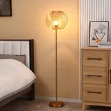 Homcom Stehlampe Wohnzimmer 40W E27 Metallgitter Schirm stilvolle Standleuchte mit Fassung Metallschirm Gold 35x150cm Aosom.de