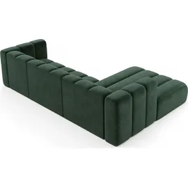 kaiser möbel Ecksofa L-Form Grand L 287 cm, Veloursstoff Salvador, Grün, Rechts - Grün
