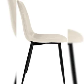 CLP 4er Set Esszimmerstühle Napier creme Samt