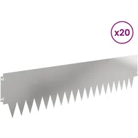 vidaXL Raseneinfassung 20 pcs Metall Silber
