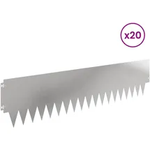 vidaXL Raseneinfassung 20 pcs Metall Silber