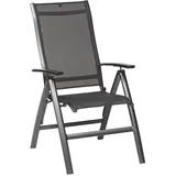 Kettler Legato Curve Silver-Line Klappsessel verstellbar Aluminium/Outdoorgewebe Dunkelgrau