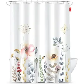 lerores Duschvorhang Blumen 180 x 200 cm wasserabweisend