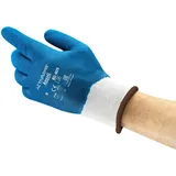 Powerflex Ansell ActivArmr 80-409 Schnittschutz Arbeitshandschuhe, Mechanikschutz, Industrie und Mechaniker Handschuhe, Montagehandschuh, Damen Herren, Waschbar, Blau, Größe M (6 Paar)