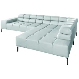 KAWOLA Ecksofa NELSON hellblau Leder