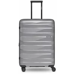 Bergpfeil Travel 4-Rollen Trolley M 66 cm mit Dehnfalte arctic silver metallic