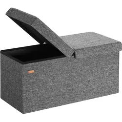 Sitzbank Dunkelgrau 80x40x40cm mit Stauraum faltbar