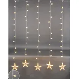 Trendline LED Lichtervorhang Sterne 2,0 x 1,5 m warmweiß mit Timer