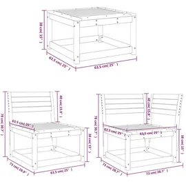 vidaXL 4-tlg. Garten-Lounge-Set Massivholz Kiefer