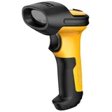 Inateck 1D Barcode Scanner Wireless 2.4GHz, 60 m Reichweite Handscanner gelb