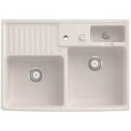 Villeroy & Boch Spülstein Doppelbecken crema + Excenterbetätigung