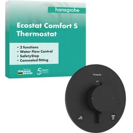 Hansgrohe Ecostat Comfort S Duschthermostat Unterputz für 2 Verbraucher Mattschwarz 33715670
