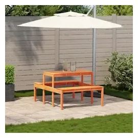 vidaXL Picknicktisch Wachsbraun 110x134x75 cm Massivholz Kiefer