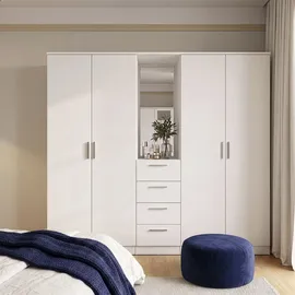 Forte Drehtürenschrank 199 x 181 x 52,7 cm Weiß