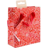 Clairefontaine 212916C - Geschenktasche - Tüte Premium, Kleinformat, 12x4,5x13,5 cm, 170g, Weihnachtsdeko Rot - Weiß, Eurowrap, 1 Stück