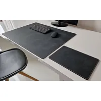 Profi Mats Schreibtischunterlage mit Mauspad Nubuko Kunst Leder in 7 Farben braun 90 cm