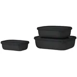 Mepal Vorratsdosen Set Cirqula Nordic Black rechteckig flach BPA frei
