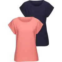 VIVANCE T-Shirt »mit modischer Streifenstruktur«, (Packung), aus weicher Baumwoll-Qualität