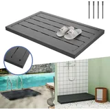 UISEBRT Hochwertige Kunststoff-Duschplatte, rutschfest, witterungsbeständig, 200 kg Tragfähigkeit, ideal für Garten, Pool und Solarduschen, 100x...