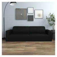 vidaXL Stretch Sofahusse 3-Sitzer Schwarz Polyester-Jersey