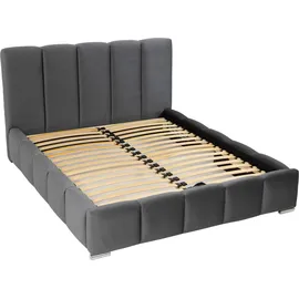 Mirjan24 Polsterbett Wizko, Doppelbett mit Bettkasten, Ehebett, Leistenlattenrost aus Holz (Farbe: Paros 01, Größe: 140x200 cm)