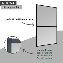 WINDHAGER Insektenschutz EXPERT Rahmen Fenster 120 x 220 cm Anthrazit